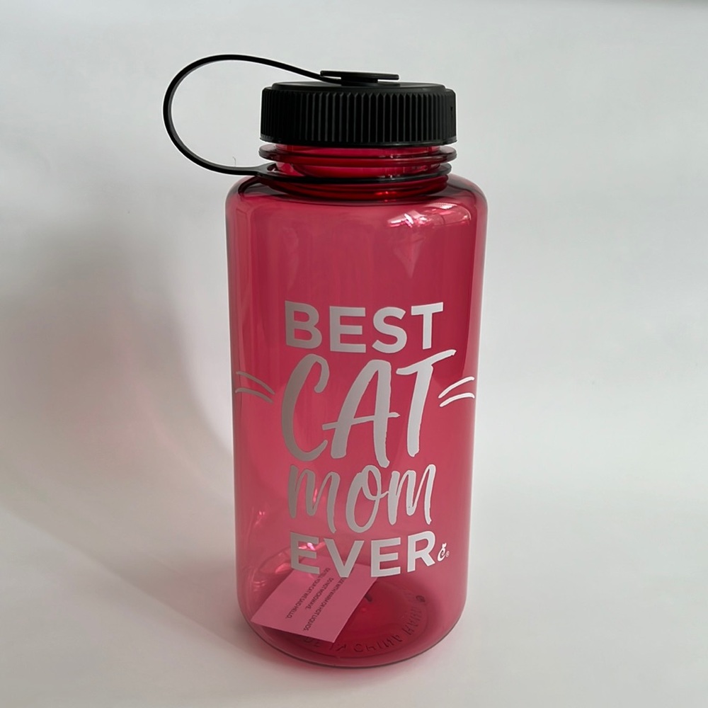 Pink "Best Cat Mom" 32oz Water Bottle hand wash only